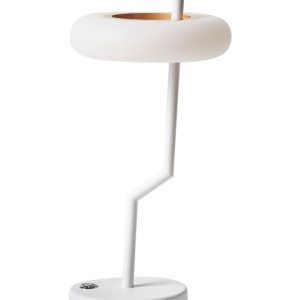 Nowoczesna lampa stołowa metalowa biała 446737