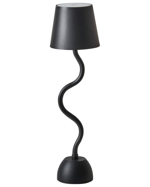 Nowoczesna lampa stołowa metalowa czarna bezprzewodowa USB biała 438317