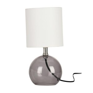 Nowoczesna lampa stołowa nocna lampka na biurko biały abażur czarna 1043277