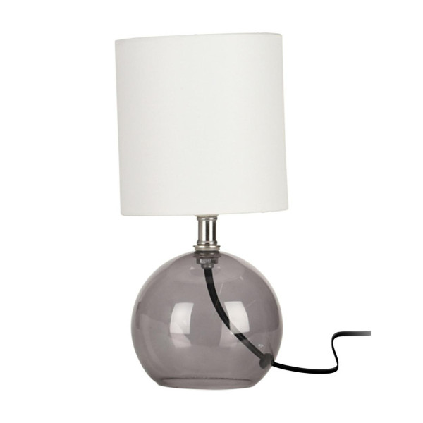 Nowoczesna lampa stołowa nocna lampka na biurko biały abażur czarna 1043277