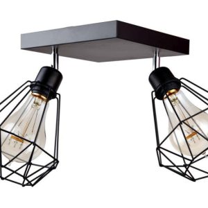 Nowoczesna lampa sufitowa Diamante Soffitto czarna metal 2xE27 regulowane 1043298