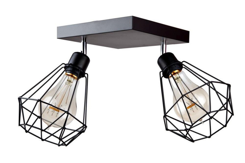Nowoczesna lampa sufitowa Diamante Soffitto czarna metal 2xE27 regulowane 1043298