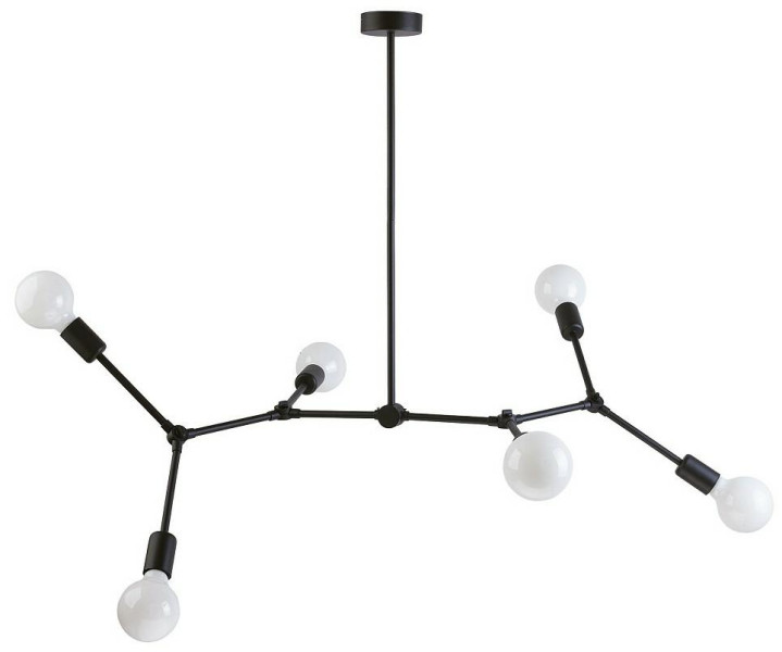Nowoczesna lampa sufitowa TWIG czarna stal 6xE27 IP20 do salonu 1055453