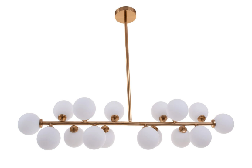 Nowoczesna Lampa Wisząca TERCIO 16 Białe Kule Modernistyczna Złota 1021540