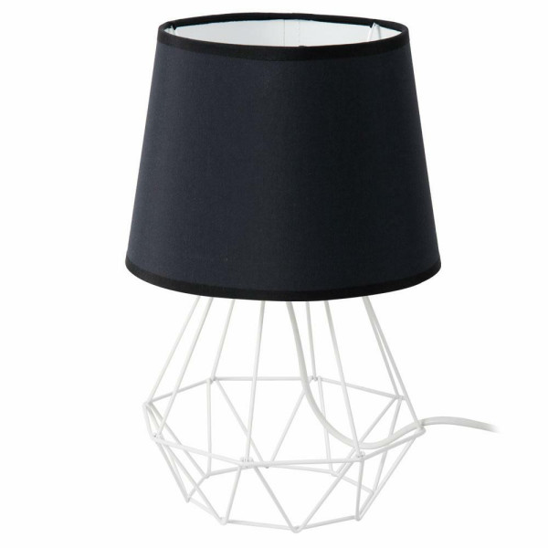Nowoczesna lampka stołowa biurkowa nocna metal czarna biała E27 34 cm 1043274