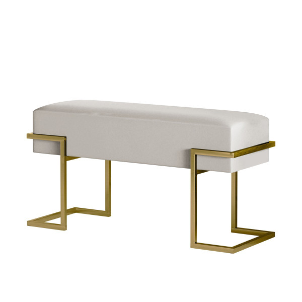 Nowoczesna ławka CELY 80 ciemny beż na złotym stelażu 351414