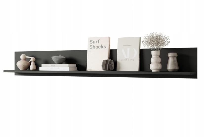 Nowoczesna, minimalistyczna półka ścienna czarny grafit 966073
