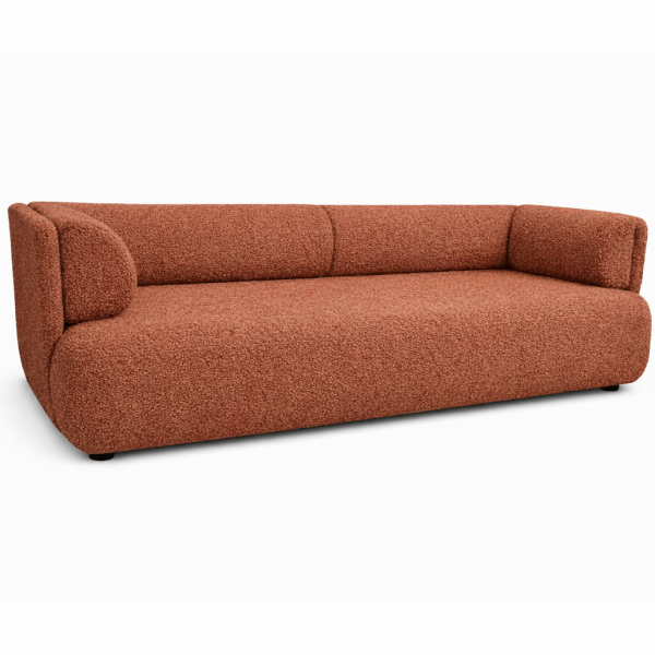 Nowoczesna Ruda kanapa rozkładana z funkcją spania Cloud 212 cm Boucle 1059198