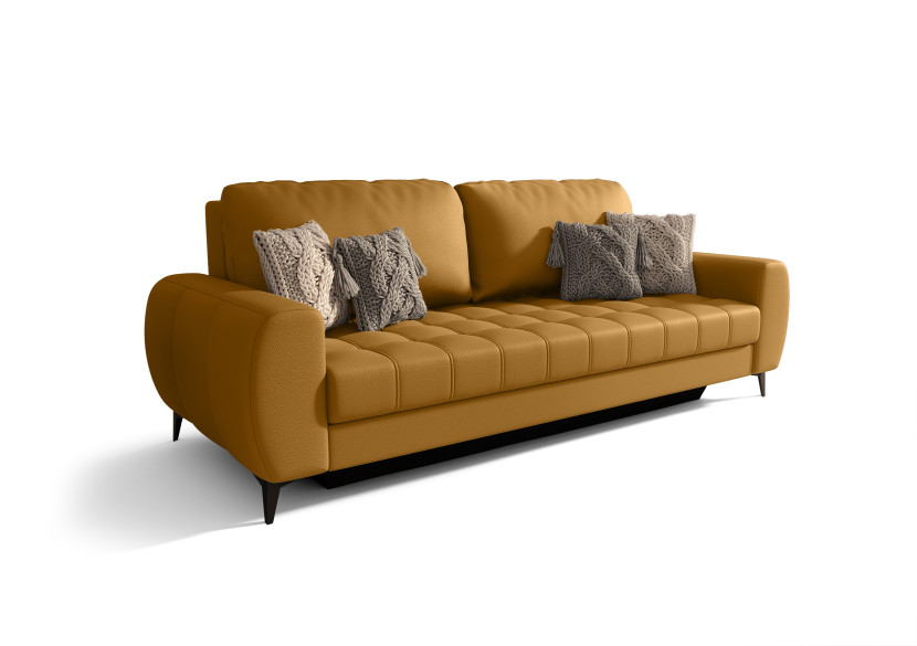 Nowoczesna Sofa Porto DL 235 cm Rozkładana z Pojemnikiem Skóra 1046300
