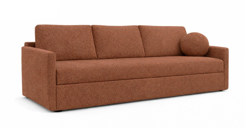 Nowoczesna sofa trzyosobowa SISI z funkcja spania w tk. Boucle ceglasty 942608