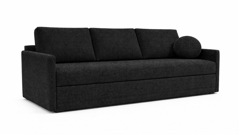 Nowoczesna sofa trzyosobowa SISI z funkcja spania w tk. Boucle czarna 942612