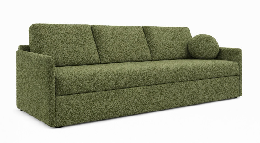 Nowoczesna sofa trzyosobowa SISI z funkcja spania w tkaninie Boucle zielona 942605