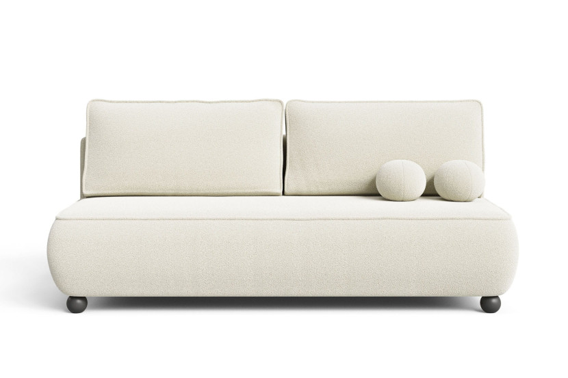 Nowoczesna sofa z funkcją spania i pojemnikiem Nova biały boucle bonell 937459