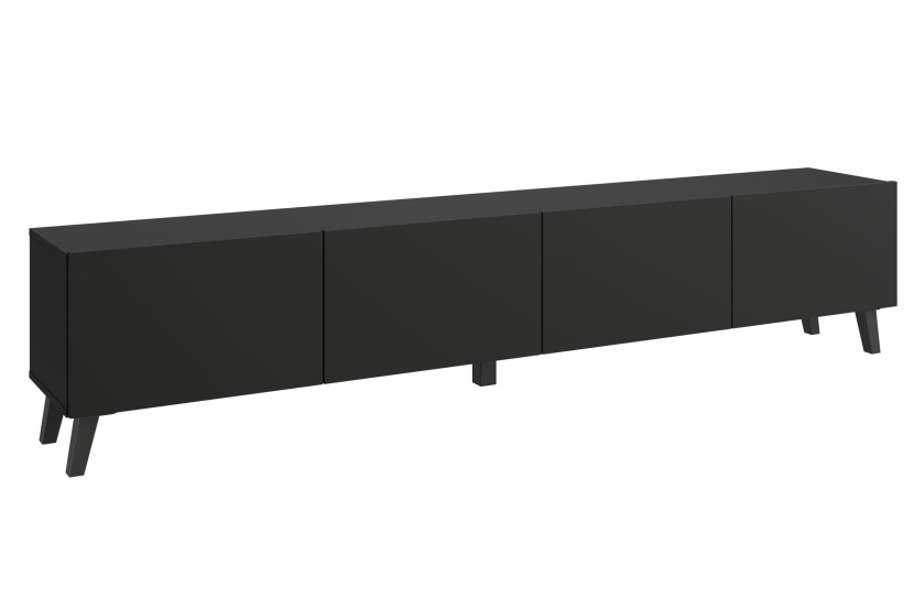Nowoczesna szafka RTV 190 cm na nóżkach do salonu czarny grafit 903313
