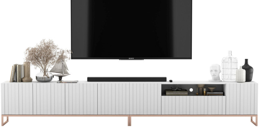 Nowoczesna Szafka RTV Glamour Komoda Biały MAT 300 cm 115894