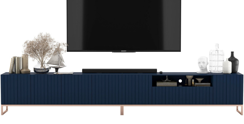 Nowoczesna Szafka RTV Glamour Komoda Granatowy MAT 300 cm 115908
