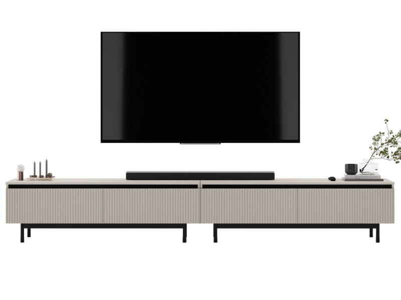 Nowoczesna Szafka RTV Glamour Komoda Kaszmir MAT czarne ramy 280 cm 1004630