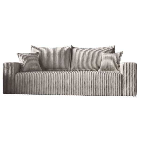 Nowoczesna szara sofa rozkładana w sztruksowej tkaninie TILO 993916