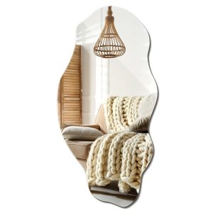 Nowoczesna tafla lustra LED w stylu organicznym 45 × 90 cm Wallfluent 879861 Nowoczesna tafla lustra LED w stylu organicznym 45 × 90 cm Wallfluent 879861