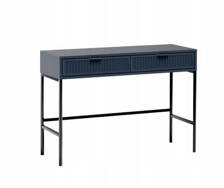 Nowoczesna toaletka ryflowane fronty metalowe nogi indigo granat STYLES 1064532