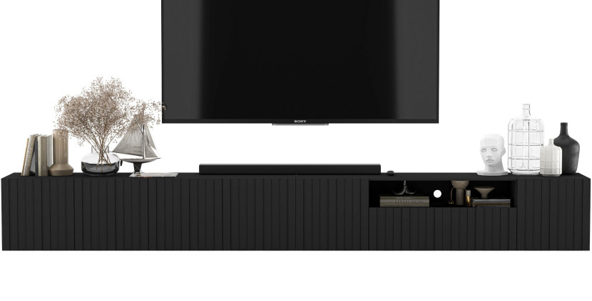 Nowoczesna Wisząca Szafka RTV Glamour Komoda Czarny MAT 300 115898