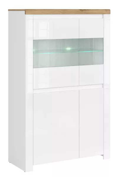 Nowoczesna witryna biały z oświetleniem - Verix 602310