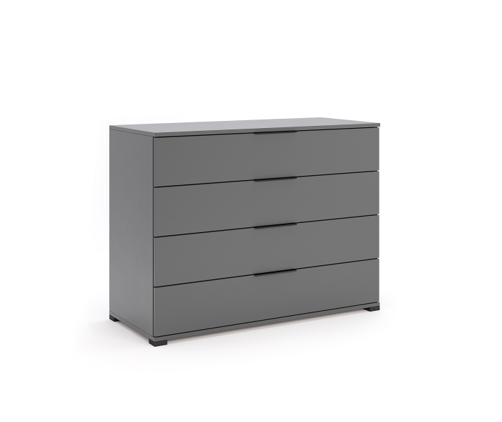 Nowoczesna Wysoka Komoda Grafit 4 Szuflady 300348