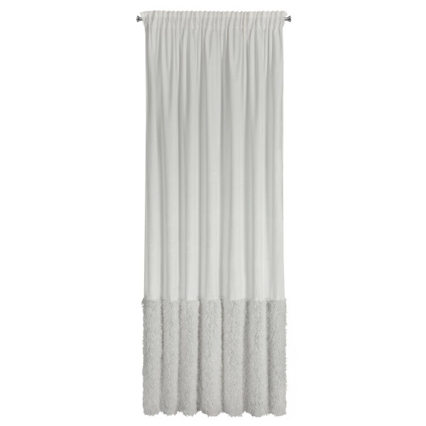 Nowoczesna zasłona na taśmie MARION2 welwetowa 140X270 biała 957930