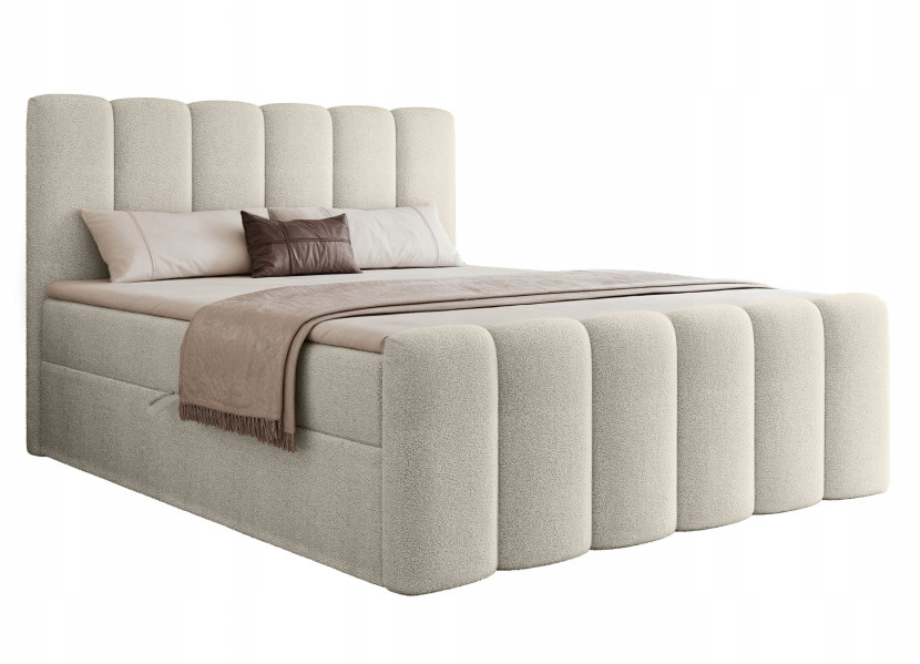 Nowoczesne Łóżko Kontynentalne AMON III 140x200 + 2x pojemnik na pościel 716125