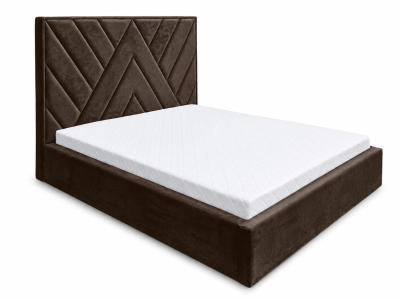 Nowoczesne łóżko tapicerowane Hilton 140x200 welur brązowe Velvet Amor 01 254238