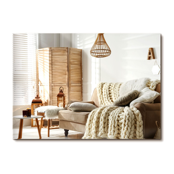 Nowoczesne lustro 70 cm x 50 cm eleganckie do salonu i sypialni 892328