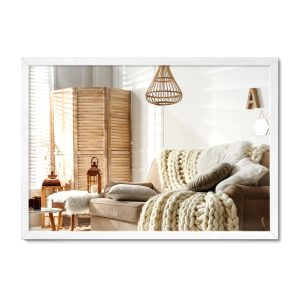 Nowoczesne lustro 73×53 cm eleganckie lustro ścienne białe 897420 Nowoczesne lustro 73×53 cm eleganckie lustro ścienne białe 897420