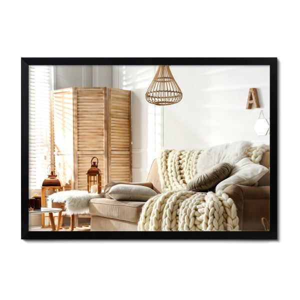 Nowoczesne lustro 73x53 cm eleganckie lustro ścienne czarne 897356
