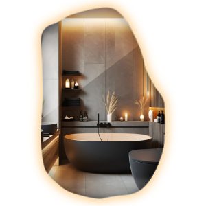 Nowoczesne lustro LED dekoracyjne ciepłe światło 100 x 65 cm Wallfluent 865360 Nowoczesne lustro LED dekoracyjne ciepłe światło 100 x 65 cm Wallfluent 865360