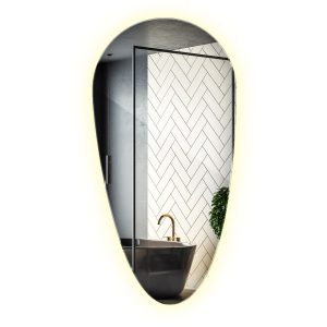 Nowoczesne lustro LED nieregularny owal z neutralnym światłem 35 x 70 cm 1018862 Nowoczesne lustro LED nieregularny owal z neutralnym światłem 35 x 70 cm 1018862