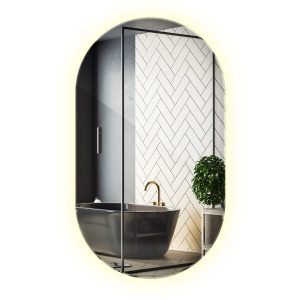Nowoczesne lustro LED Wallfluent 58 x 100 cm stylowa neutralna barwa 896354 Nowoczesne lustro LED Wallfluent 58 x 100 cm stylowa neutralna barwa 896354