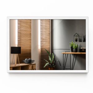Nowoczesne Lustro Ścienne Biała Rama 70×50 cm 102521 Nowoczesne Lustro Ścienne Biała Rama 70×50 cm 102521