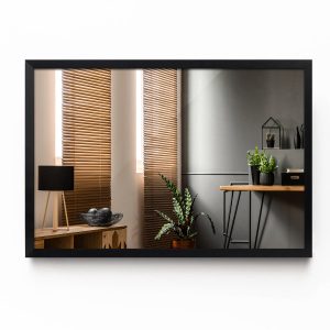 Nowoczesne Lustro Ścienne Czarna Rama 70×50 cm 102519 Nowoczesne Lustro Ścienne Czarna Rama 70×50 cm 102519