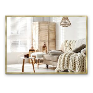 Nowoczesne Lustro Ścienne Złota Rama lustro ścienne 100×70 cm 1078279