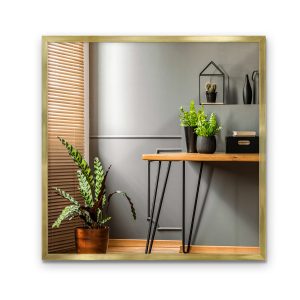 Nowoczesne Lustro Złota Rama do Łazienki lustro ścienne 50×50 cm 1078461