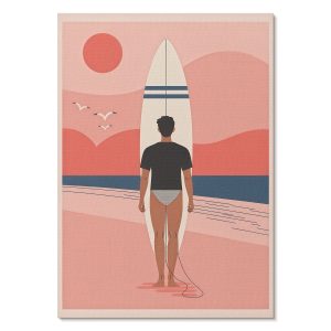Nowoczesne plakaty A1 Surfer deska plaża morze spokój relaks 1007666