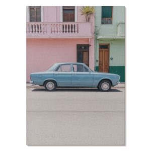 Nowoczesne plakaty A2 Klasyczne auto pastelowe budynki retro 978986