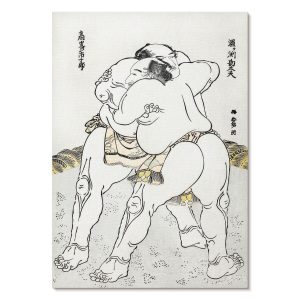 Nowoczesne plakaty A2 Zapaśnicy sumo drzeworyt projektu K. Hokusaia 1015316 Nowoczesne plakaty A2 Zapaśnicy sumo drzeworyt projektu K. Hokusaia 1015316