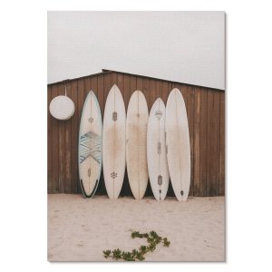 Nowoczesne plakaty A3 Deski surfingowe drewniana ściana zieleń 979711 Nowoczesne plakaty A3 Deski surfingowe drewniana ściana zieleń 979711
