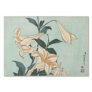 Nowoczesne plakaty A3 Lilie (ok. 1833-1834) autorstwa Katsushiki Hokusaia 1007146 Nowoczesne plakaty A3 Lilie (ok. 1833-1834) autorstwa Katsushiki Hokusaia 1007146