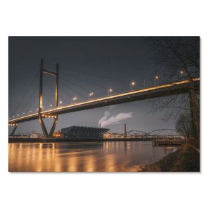 Nowoczesne plakaty A3 Most nocą spokojna atmosfera projektu Karo 1006750 Nowoczesne plakaty A3 Most nocą spokojna atmosfera projektu Karo 1006750