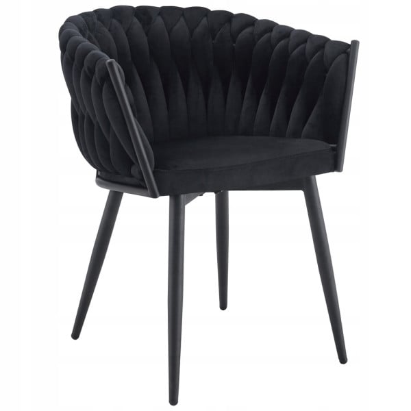 Nowoczesne stylowe krzesło jadalnia salon welur glamour Glam KT220 czarne 826513