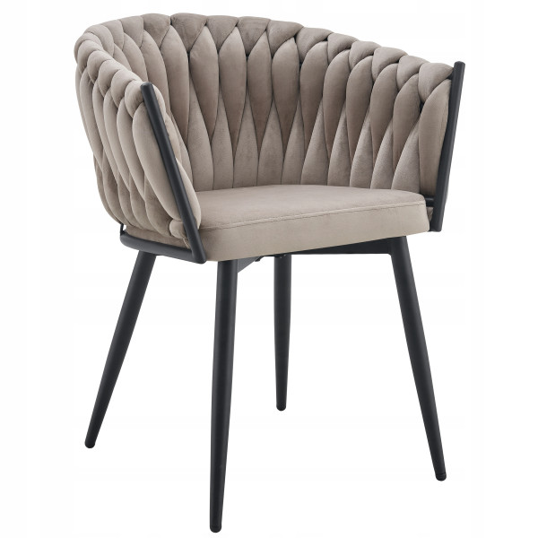 Nowoczesne stylowe krzesło jadalnia salon welur glamour Glam KT220 taupe 826526