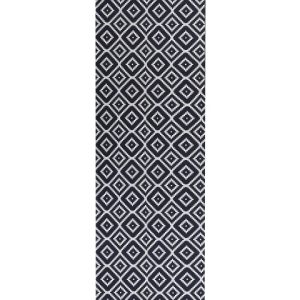 Nowoczesny dywan chodnikowy 60×200 cm czarno-biały 58683 Nowoczesny dywan chodnikowy 60×200 cm czarno-biały 58683
