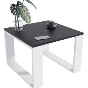 Nowoczesny kwadratowy stolik do salonu czarny + biały – Mavro 390566 Nowoczesny kwadratowy stolik do salonu czarny + biały – Mavro 390566